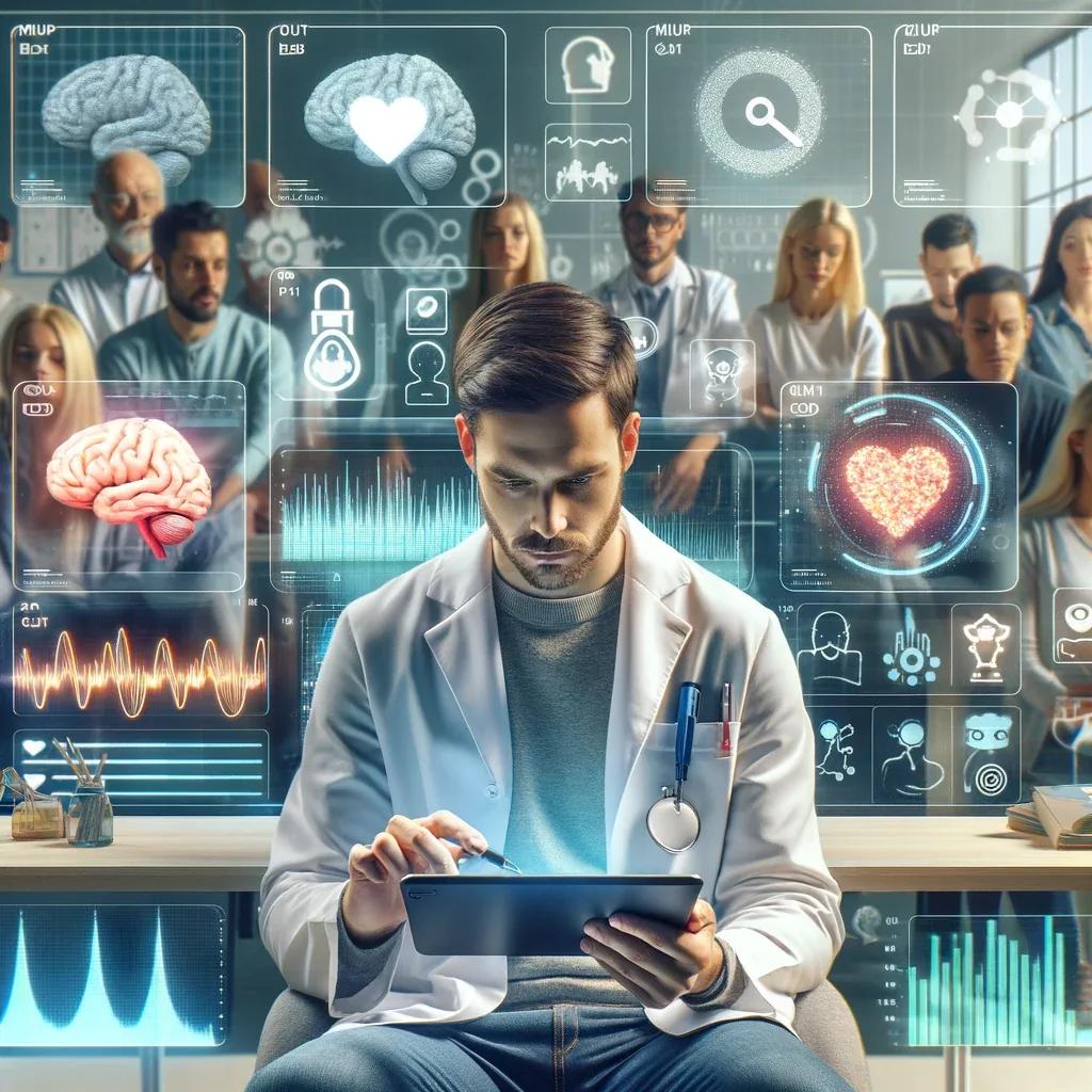 Researcher holding a tablet