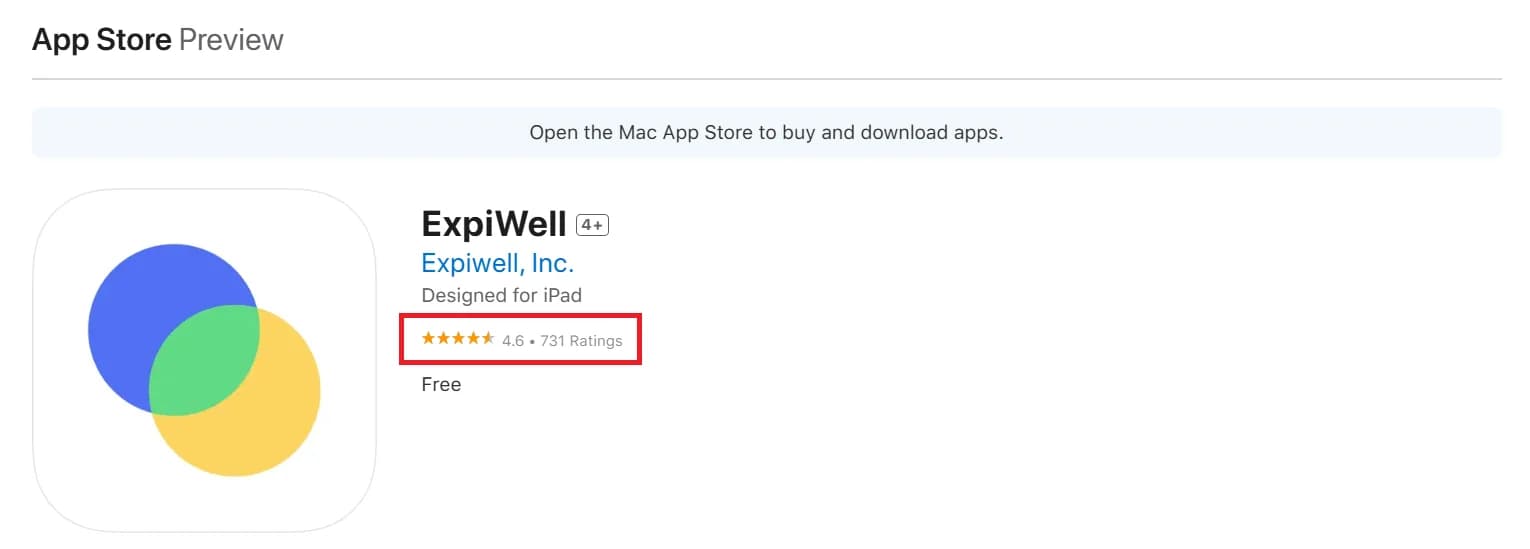 App Store ExpiWell App