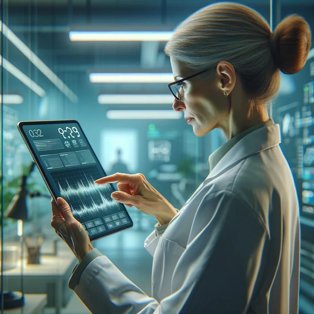 An EMA researcher analyzing data results