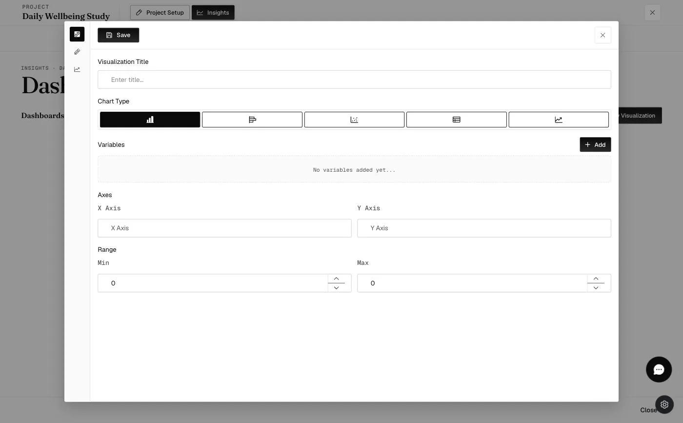 The visualization builder where the chart type is chosen