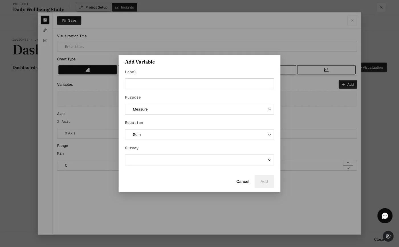 The variable Equation selector (Sum)