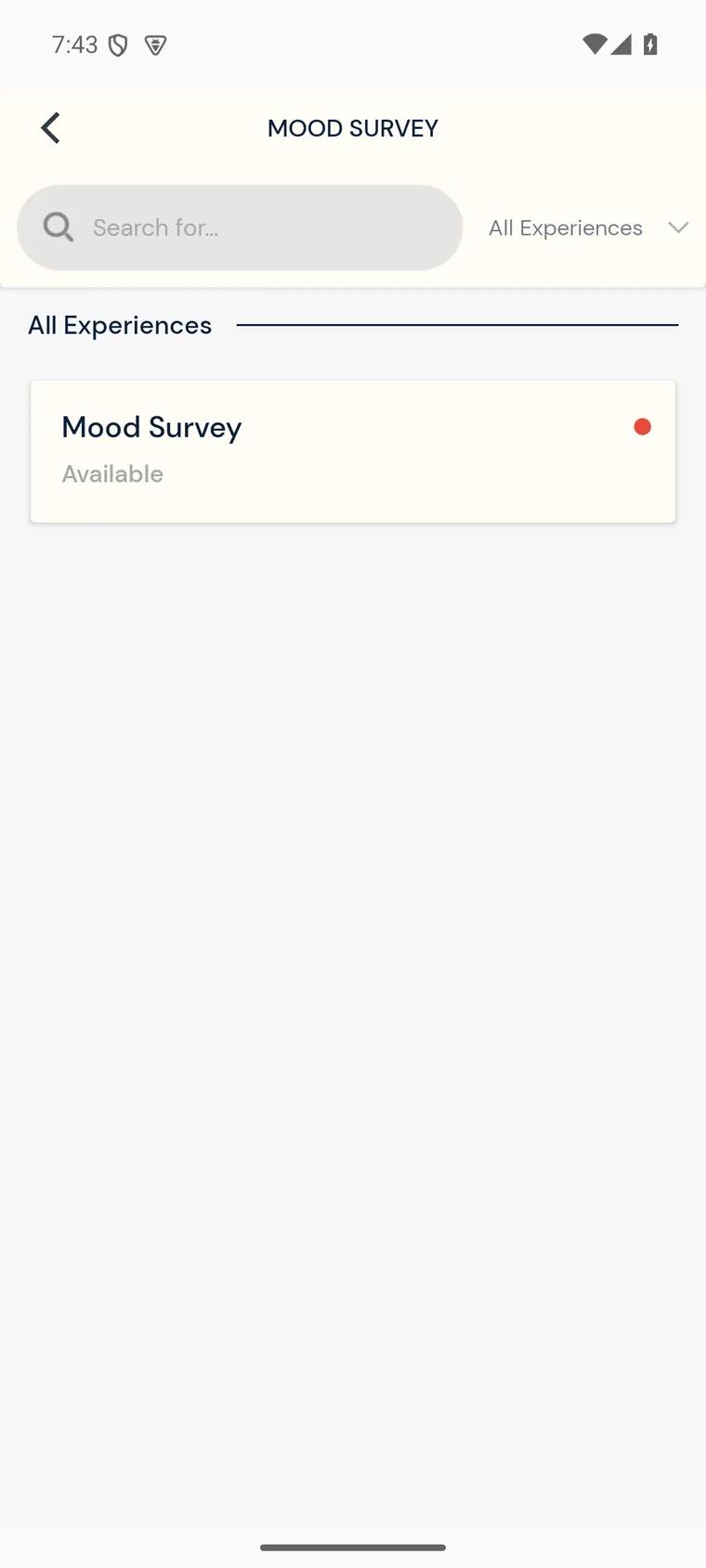A one-off project opened without an account, showing its title and one survey marked Available